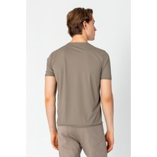 Cekmon Erkek Fit Rahat Esnek Nefes Alan Bisiklet Yaka T-Shirt