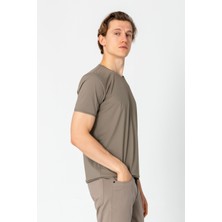 Cekmon Erkek Fit Rahat Esnek Nefes Alan Bisiklet Yaka T-Shirt