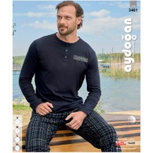 Aydoğan 3461 Erkek Süprem Uzun Kollu Pijama Takımı Lacivert