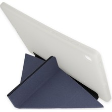 TahTicMer Apple iPad Pro 11 2018 A2013 A1934 A1979 A1980 11 Inç Uyumlu Kılıf Y Smart Cover Standlı Uyku Modlu Kalem Yerli Mars Kapak Lacivert
