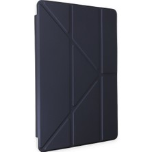 TahTicMer Apple iPad Pro 11 2018 A2013 A1934 A1979 A1980 11 Inç Uyumlu Kılıf Y Smart Cover Standlı Uyku Modlu Kalem Yerli Mars Kapak Lacivert