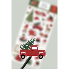 Piksel Grafik Yeni Yıl Etiketi, Gnome For Christmas Sticker