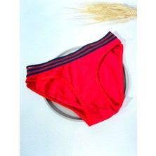 Mila Kırmızı Fileli Klasik Külot