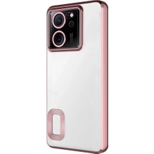 Fibaks Xiaomi Mi 13T Pro Kılıf Kamera Lens Korumalı Şeffaf Renkli Logo Gösteren Parlak Kapak