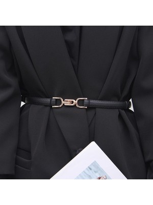 Xiaobaoyu Legering Gesp Vrouwen Riem Effen Kleur Pu Leer Vrouwelijke Taille Riem Eenvoudige Dunne Tailleband Voor Jurk Jas (Yurt Dışından)