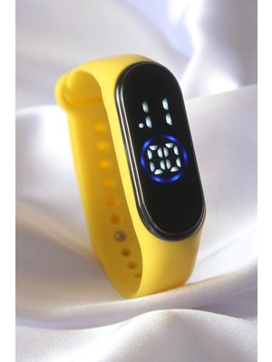 Melek Store  Sarı Renk Silikon Kordon LED Dokunmatik Saat - TJ-BS3452