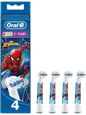 Oral-B Yedek Başlık 4'lü Şarjlı Diş Fırçası Için Spiderman Çocuk