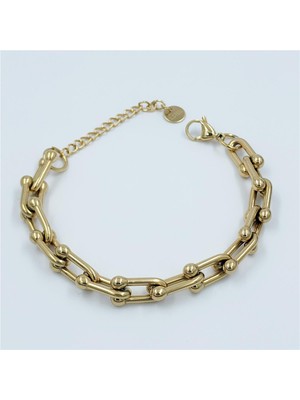 Hena Çelik Gold Tiffany Bileklik