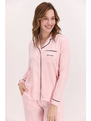 Nikshop Pierre Cardin 8765-S Kadın Önden Düğmeli Pijama Takımı