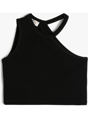 Koton Crop Atlet Tek Omuz Yuvarlak Yaka Ribanalı