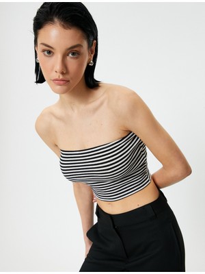 Koton Straplez Crop Üst Pamuklu
