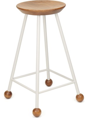 Wood Stone Art Tabure Bar Taburesi Tabure Mutfak Tabure Ahşap Demir Ayaklı Ahşap Topuzlu Modern Rahat Modern Beyaz Wood Stone Art
