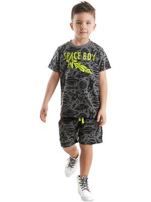 Denokids Uzay Roket Erkek Çocuk T-Shirt Şort Takım