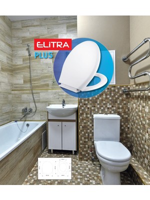 Elitra Plus Amortisörlü Frenli Yavaş Kapanan Klozet Kapağı Amortisörlü Kapak