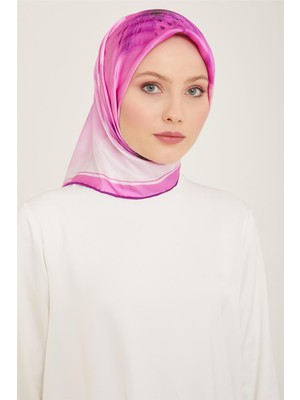 Armine Çiçek Desenli Twill İpek Eşarp 24Ya9100 87 04