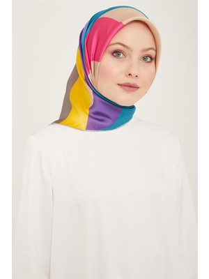 Armine Geometrik Desenli Twill İpek Eşarp 24Ya9148 31 83