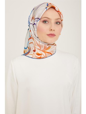 Armine Çiçek Desenli Twill İpek Eşarp 24Ya9110 5 05