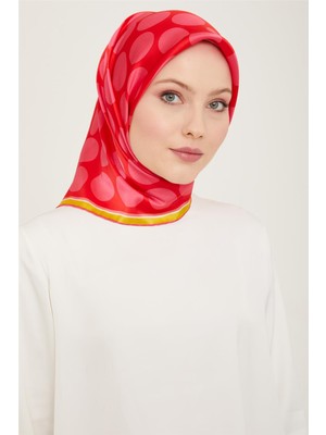 Armine Geometrik Desenli Twill İpek Eşarp 24Ya9156 86 58