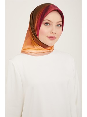 Armine Çiçek Desenli Twill İpek Eşarp 24Ya9112 34 05