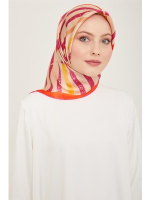 Armine Geometrik Desenli Twill İpek Eşarp 24Ya9101 2 50