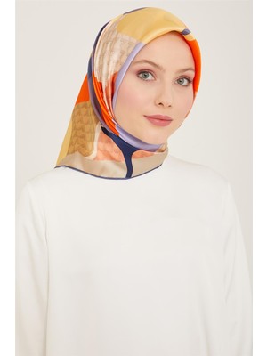 Armine Çiçek Desenli Twill İpek Eşarp 24Ya9119 14 32