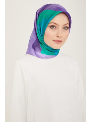 Armine Geometrik Desenli Twill İpek Eşarp 24Ya9137 55 81
