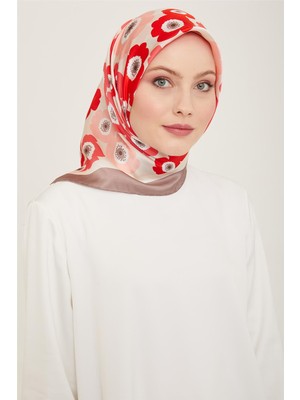 Armine Çiçek Desenli Twill İpek Eşarp 24Ya9106 54 03