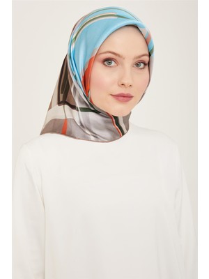 Armine Geometrik Desenli Twill İpek Eşarp 24Ya9147 36 05