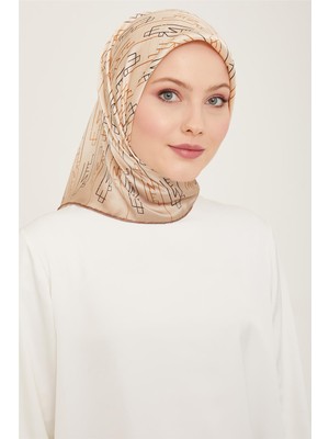 Armine Klasik Desenli Twill İpek Eşarp 24Ya9142 53 52