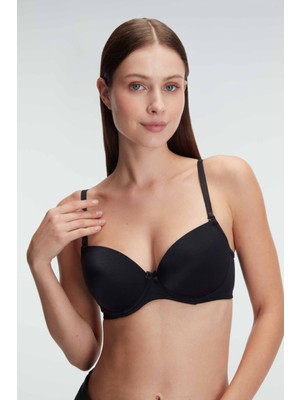 Anıl Kadın Balenli Desteksiz Dolgusuz Askıları Çıkabilen Günlük Klasik T-Shirt Sütyeni (3111)