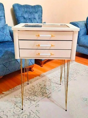 A Design Firkete Tel Sehpa Ayağı Altın Sarısı - 50 cm - 4 Adet