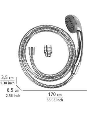 Wenko Lavabo Duş Seti Krom 150 cm Spiral