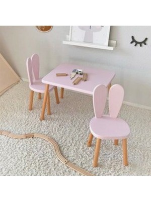 Bee Smart Pembe Naturel 2 Sandalyeli Set - Standart