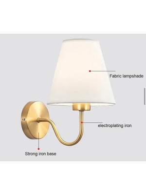 Buiva Modern Tasarım Pilli Aplik Gold Sarı Ledli Tak Çalıştır Krem Şapkalı LED Aplik