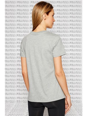 Nike Sportswear Tee Essential Icon Futura Gray Baskılı Kadın Tişört Gri