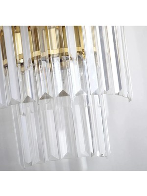 Buiva Modern Luxury Kristal Taşlı Pilli Aplik Tak Çalıştır Ledli Aplik Eskitme Gold Sarı