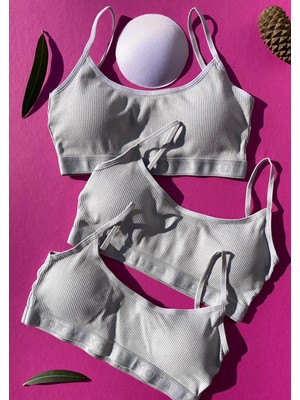 Victroy Pedli 3'lü Fitilli Ince Ip Askı Pamuklu Sütyen