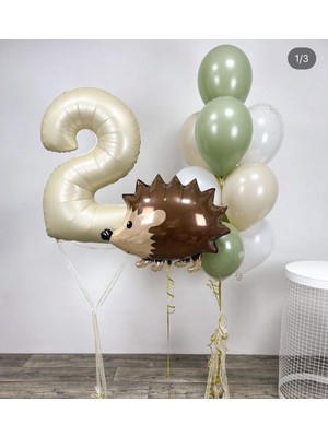 Kidspartim Krem 2 Yaş Kirpi Balon Seti