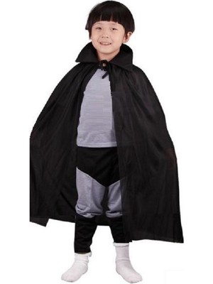 Siyah Renk Yakalı Çocuk Pelerin 90 cm