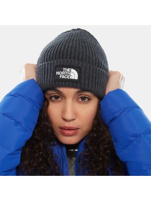 The North Face Tnf Logo Box Cuffed Beanıe Gri Unisex Bere NF0A3FJXDYY1