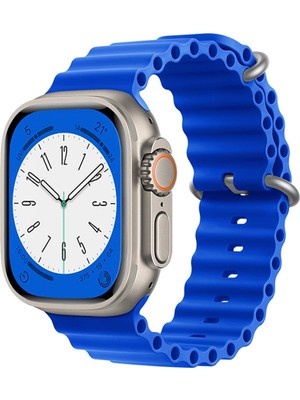 Dijimedia Apple Watch Uyumlu 45 mm 1/2/3/4/5/6/se/7/8/9ultra Ocean Kordon Kordon Saks Mavi
