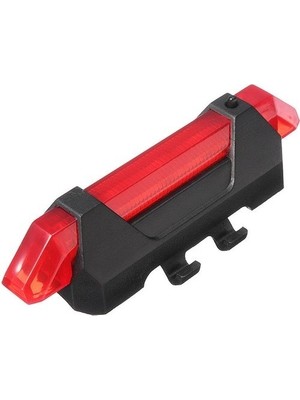 Hubstein Yeni Model USB Şarjlı 4 Modlu Bisiklet Arka Stop Lambası Ikaz Uyarı Işığı 5 LED