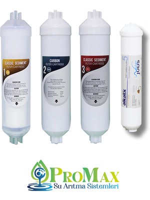 Promax Su Arıtma Cihazı Filtresi Yerli Üretim 3lü Filtre &  Coconut Tatlandırıcı