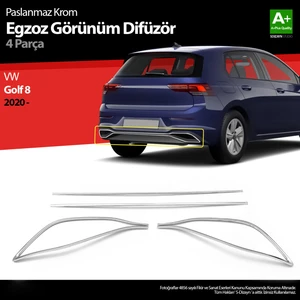 Vw Golf 8 Egzoz Görünümü Difüzör 4 Prç. 2020 Üzeri
