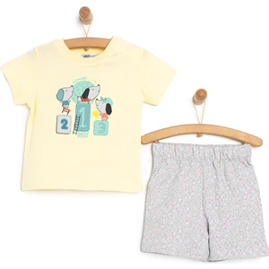 HelloBaby Basic Yarış Baskılı Tshirt-Şort Erkek Bebek