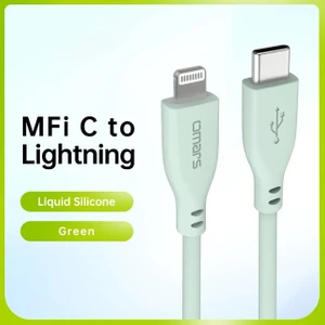 Usb-C To Mfı Lightning iPhone Silikon Pd Hızlı Şarj Kablosu Yeşil