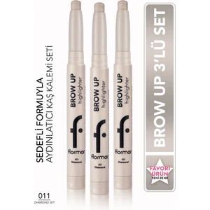 Kremsi Dokulu Brow Up Highlighter Pencil Kaş Kalem Seti- Gümüş (001 Diamond)