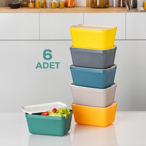 1037 Çok Amaçlı Gıda Erzak Bakliyat Saklama Kabı Dolap Içi Organizer 6'lı 1,5 L Still Box
