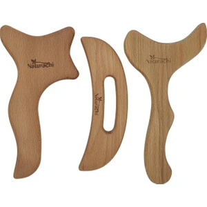 Ahşap Graston Madero Terapi ve Selülit 3'lü Masaj Aleti Model 7