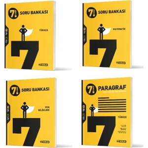 Hız Yayınları 7. Sınıf Türkçe - Matematik - Fen Bilimleri ve Paragraf Soru Bankaları 4 Kitap